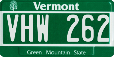 VT license plate VHW262