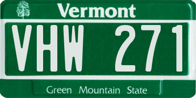 VT license plate VHW271