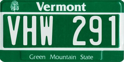 VT license plate VHW291