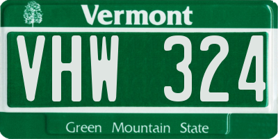 VT license plate VHW324
