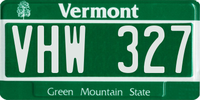VT license plate VHW327