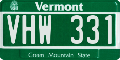 VT license plate VHW331
