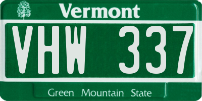 VT license plate VHW337