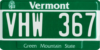 VT license plate VHW367