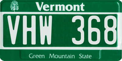 VT license plate VHW368