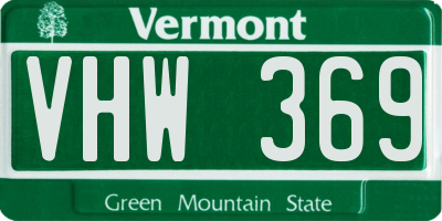 VT license plate VHW369