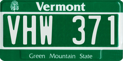 VT license plate VHW371