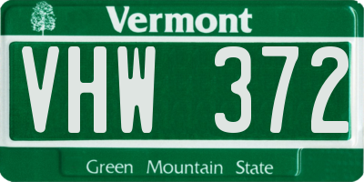 VT license plate VHW372