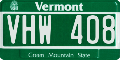 VT license plate VHW408