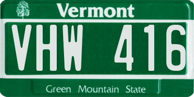 VT license plate VHW416