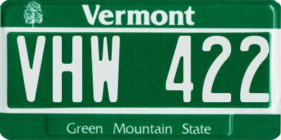 VT license plate VHW422
