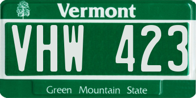 VT license plate VHW423