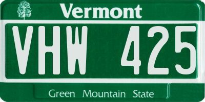 VT license plate VHW425