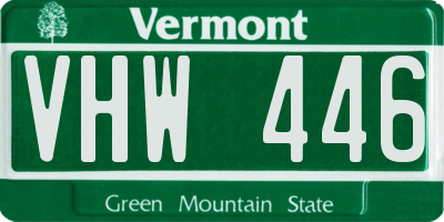 VT license plate VHW446