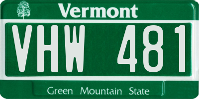 VT license plate VHW481