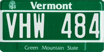 VT license plate VHW484