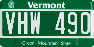 VT license plate VHW490