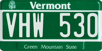 VT license plate VHW530