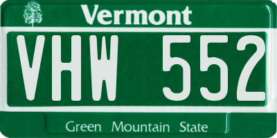 VT license plate VHW552