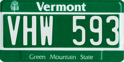VT license plate VHW593