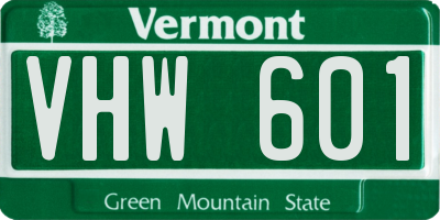 VT license plate VHW601