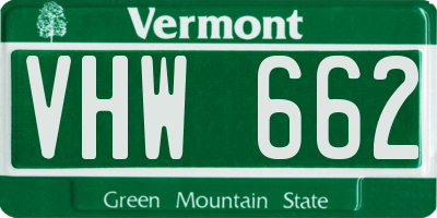 VT license plate VHW662