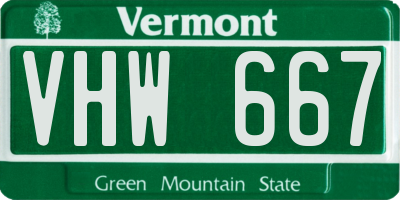 VT license plate VHW667