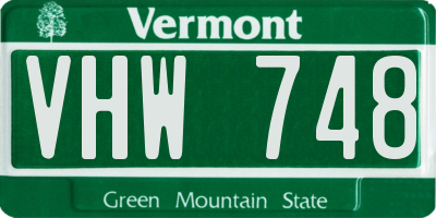 VT license plate VHW748