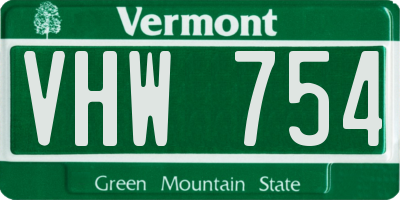 VT license plate VHW754