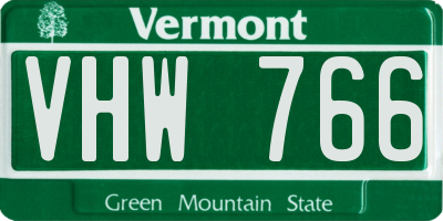 VT license plate VHW766