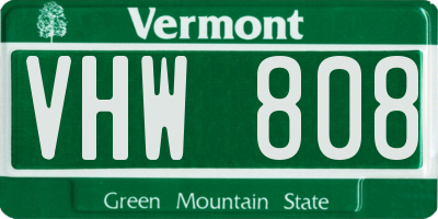 VT license plate VHW808