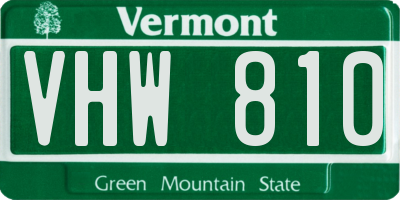 VT license plate VHW810