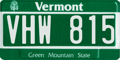 VT license plate VHW815