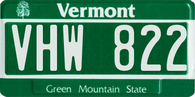 VT license plate VHW822