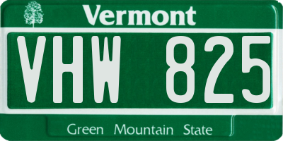 VT license plate VHW825