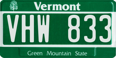 VT license plate VHW833