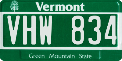 VT license plate VHW834