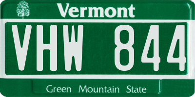 VT license plate VHW844
