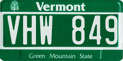 VT license plate VHW849