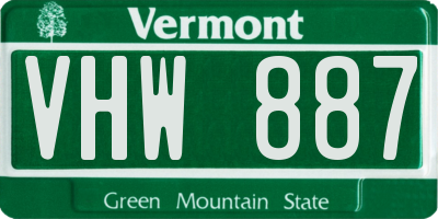VT license plate VHW887