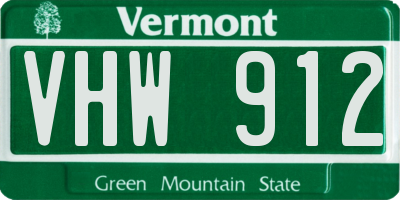 VT license plate VHW912