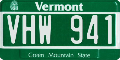 VT license plate VHW941