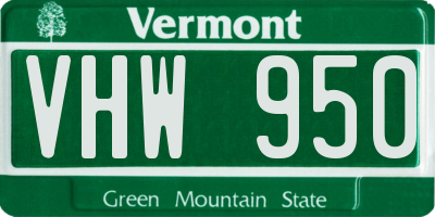 VT license plate VHW950