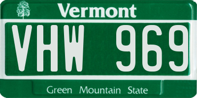 VT license plate VHW969