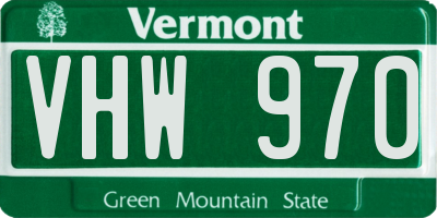VT license plate VHW970