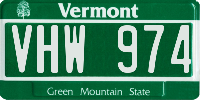 VT license plate VHW974
