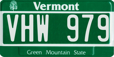 VT license plate VHW979