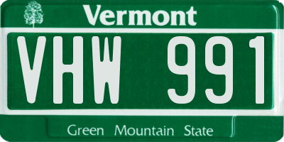 VT license plate VHW991