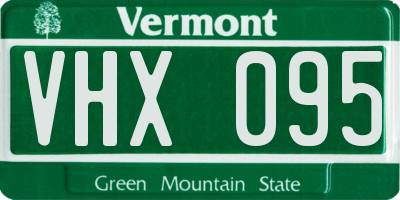 VT license plate VHX095