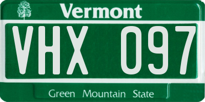 VT license plate VHX097